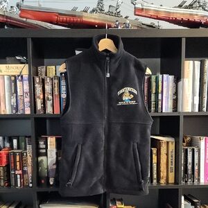 Tommyknocker Brewery Black Fleece Zip Vest NWOT